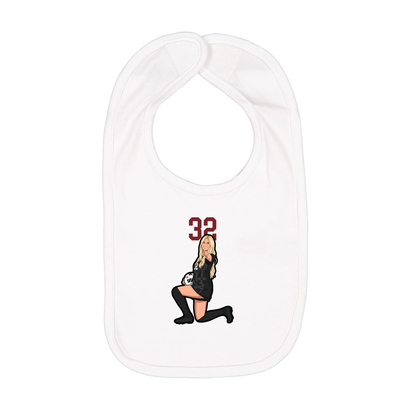 Infant Bib — Number Top in White