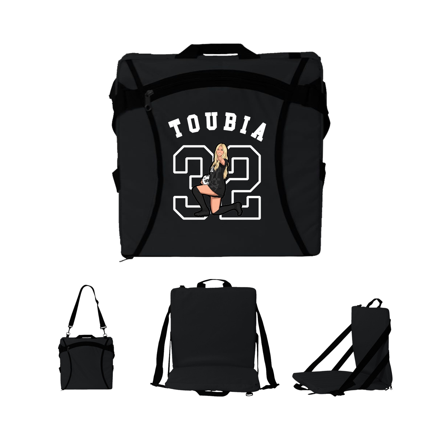 Folding Stadium Seat — Shirsey Arch in Black