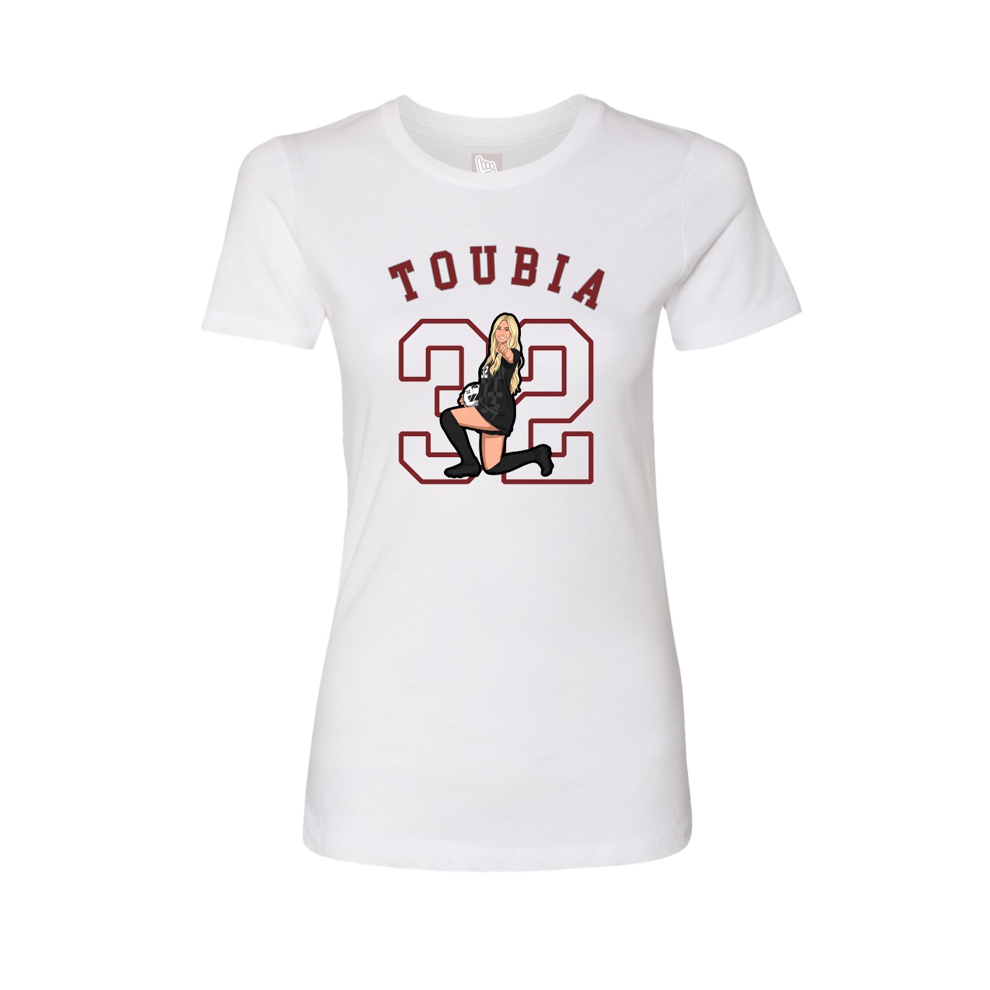 Fitted Women's Tee — Shirsey Arch in White