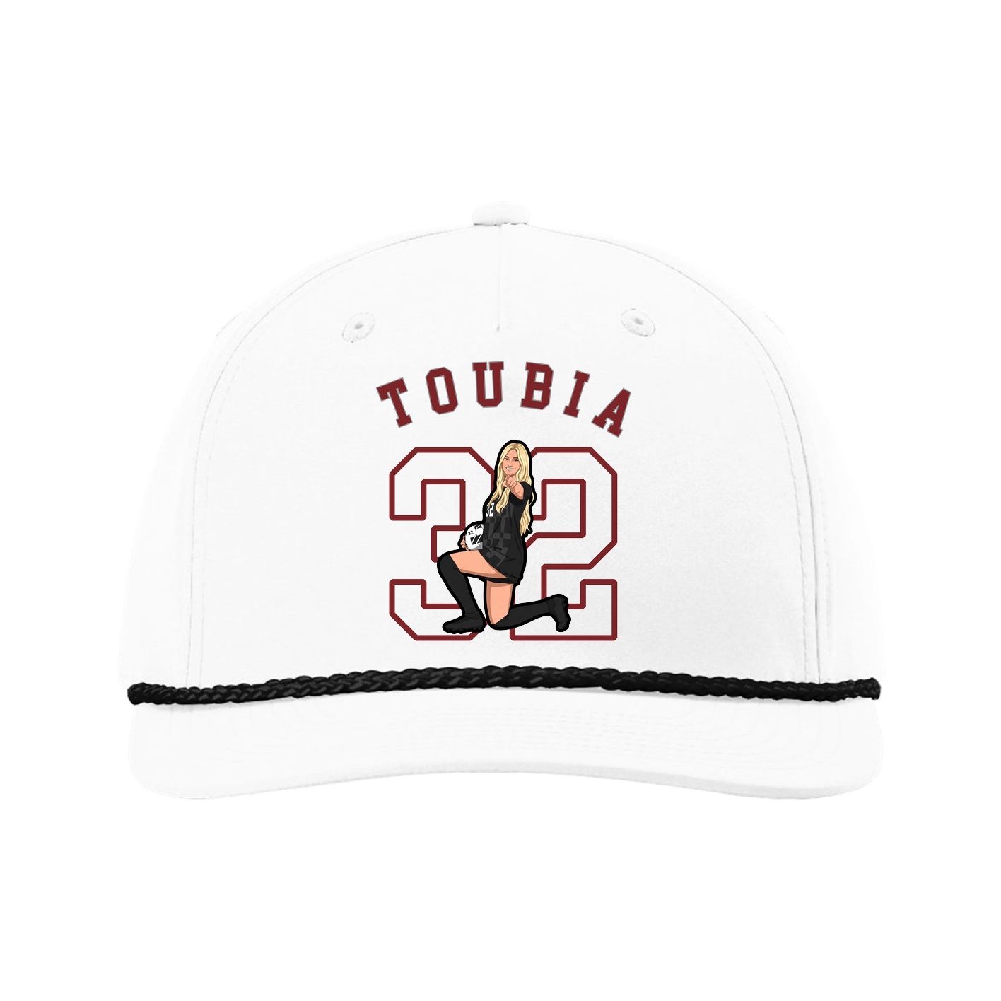 Five-Panel Classic Rope Cap — Shirsey Arch in White