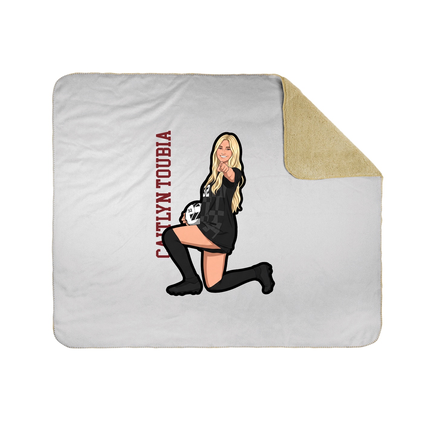 Throw Blanket — Name Vertical in White