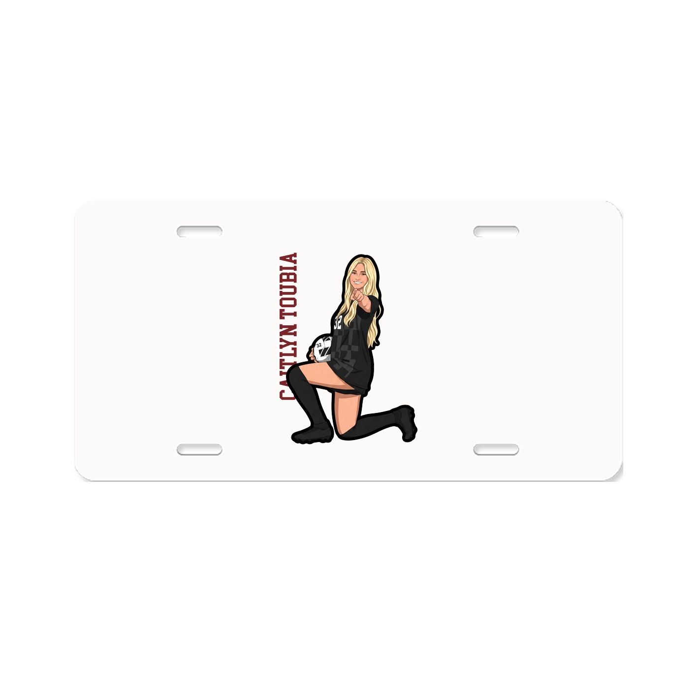 License Plate — Name Vertical in Classic