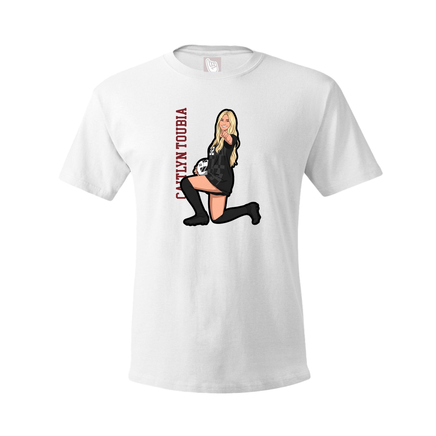 Youth Tee — Name Vertical in White