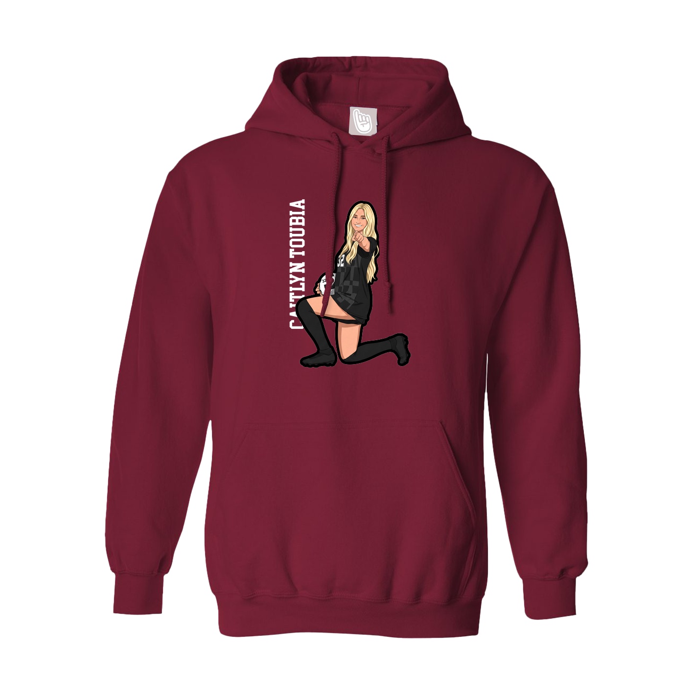 Hoodie — Name Vertical in Cardinal