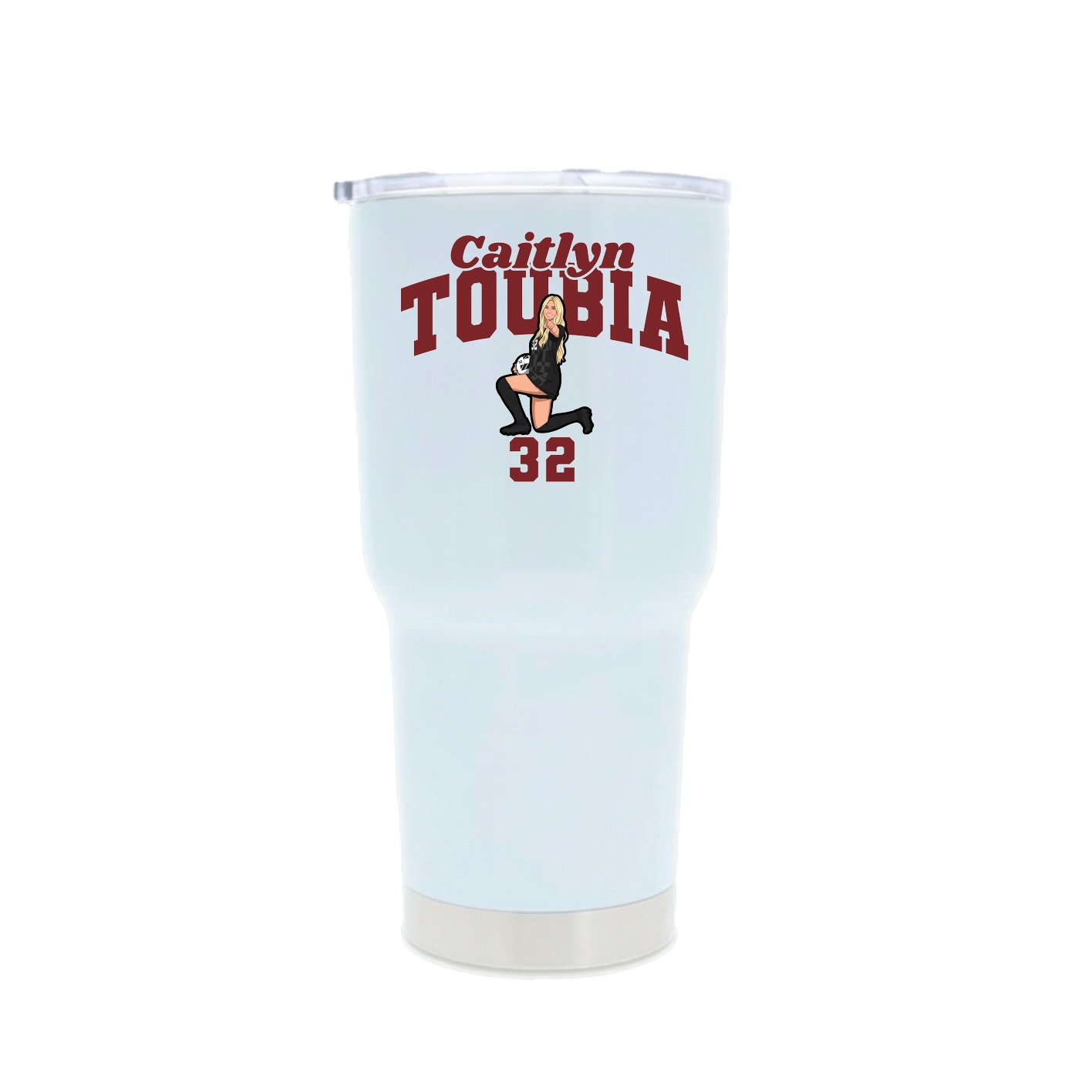 30oz Stainless Steel Tumbler — Signature Arch in White