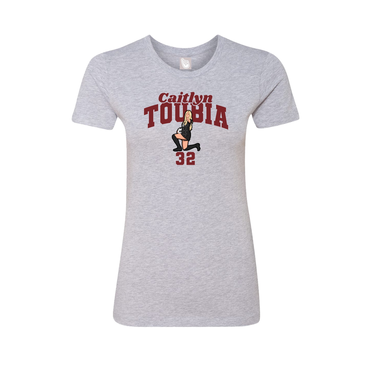 Fitted Women's Tee — Signature Arch in Grey