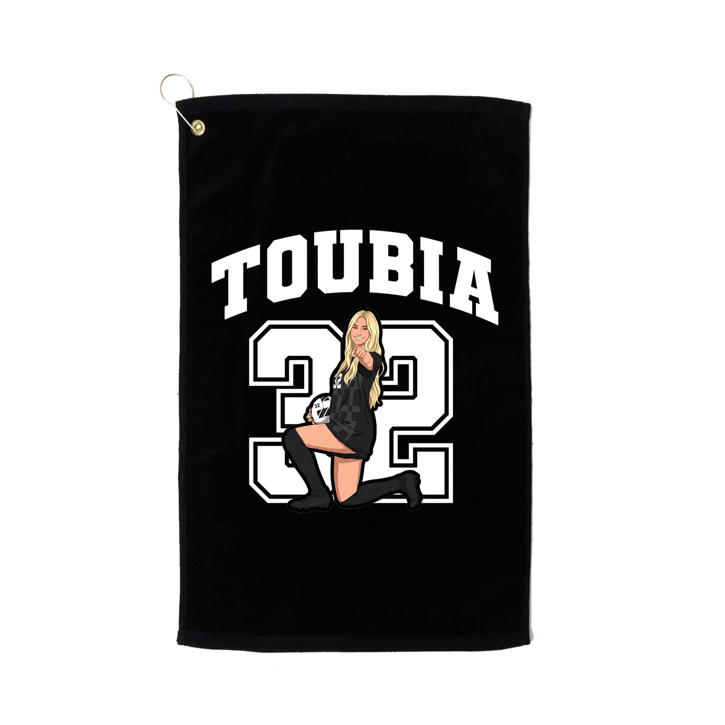 Golf Towel — Number in Black