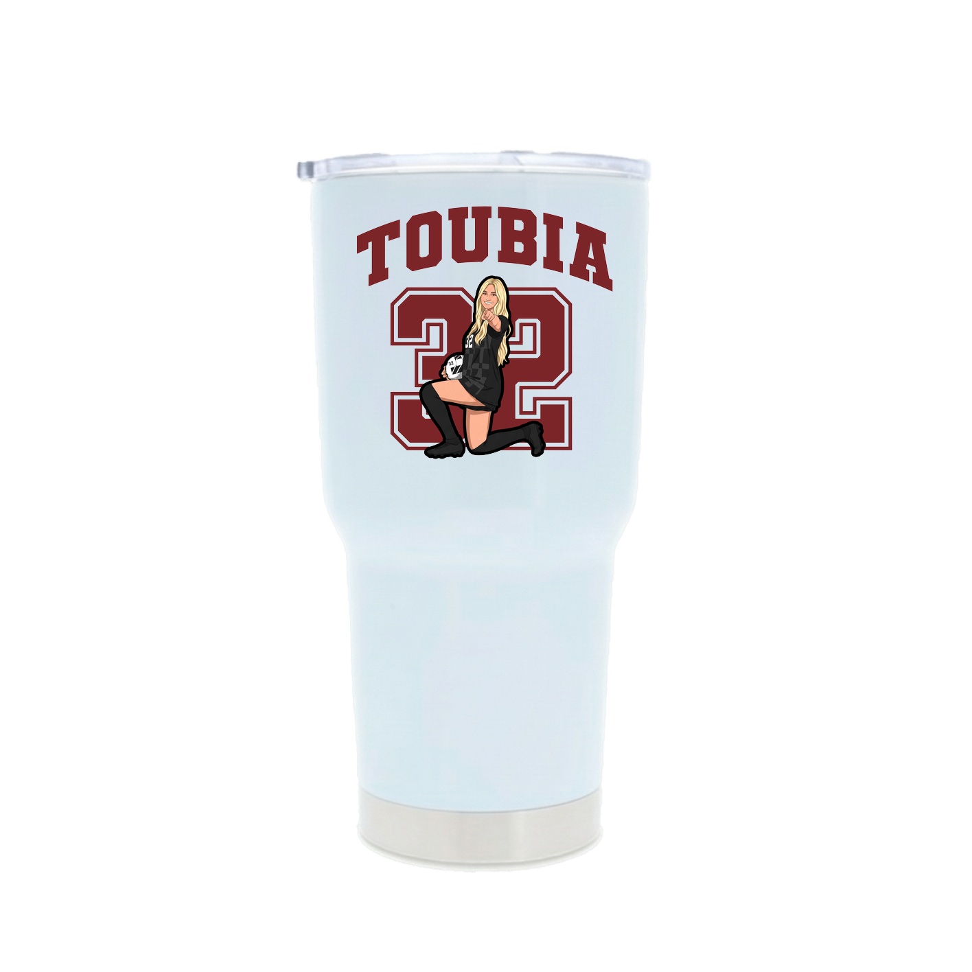 30oz Stainless Steel Tumbler — Number in White