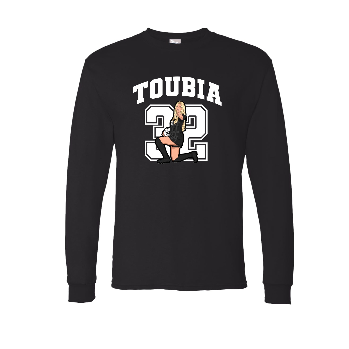 Long Sleeve Tee — Number in Black