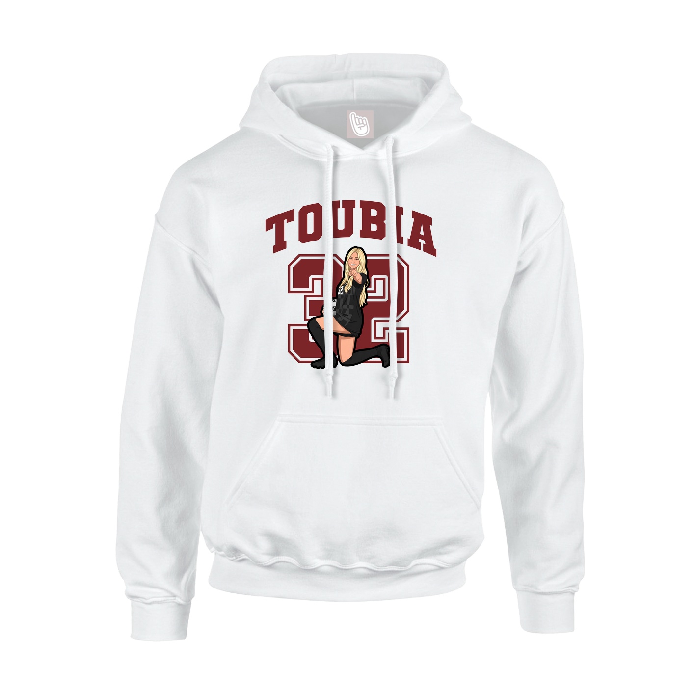 Hoodie — Number in White