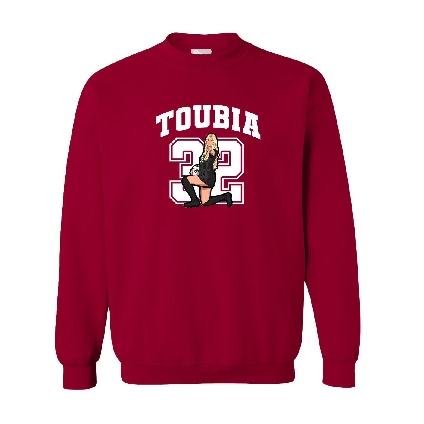 Fleece Crew — Number in Cardinal