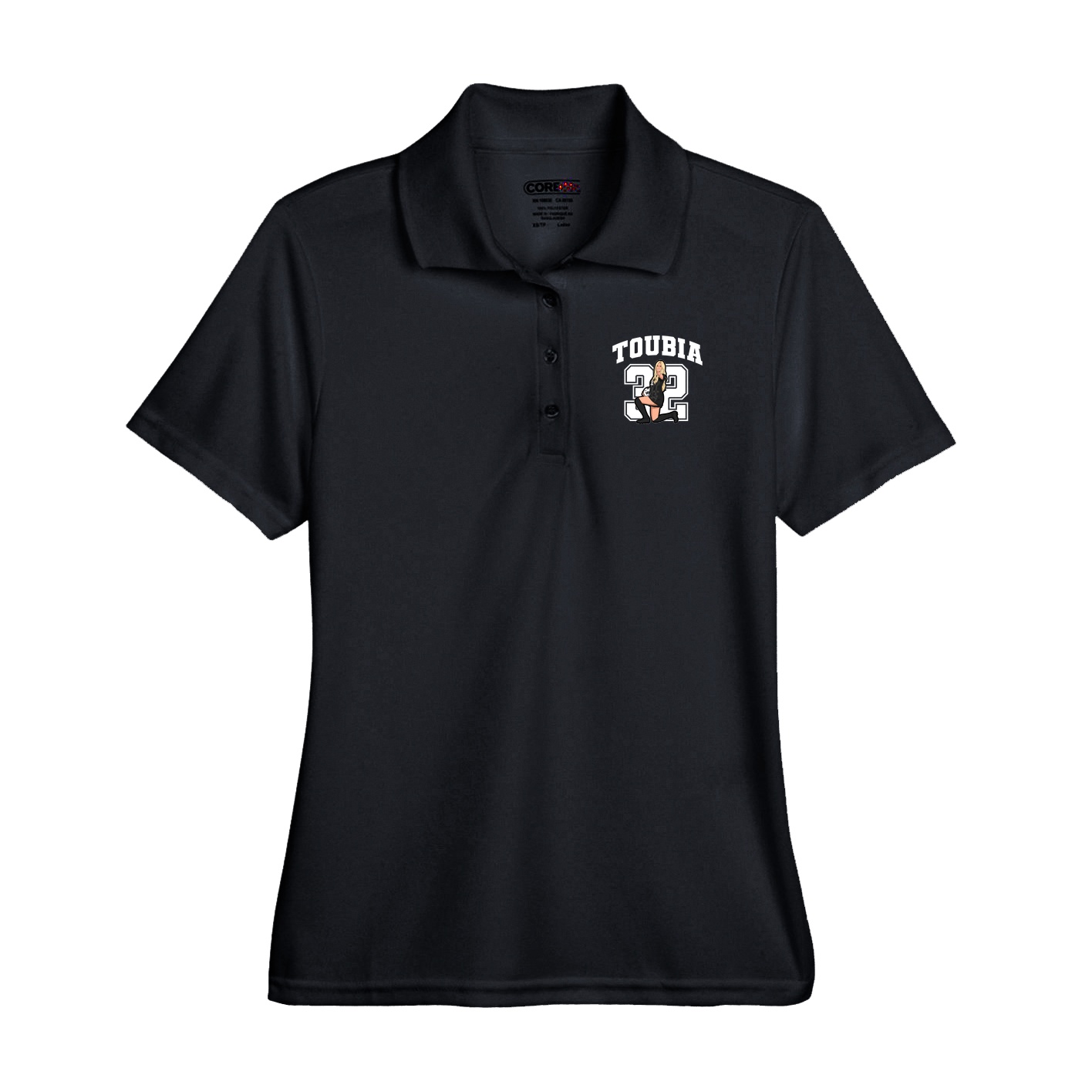 Performance Polo — Number in Black