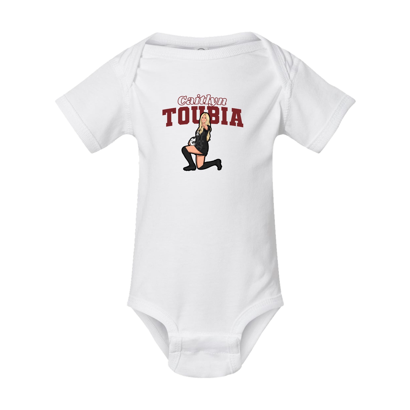 Baby Onesie — Name Arch in White