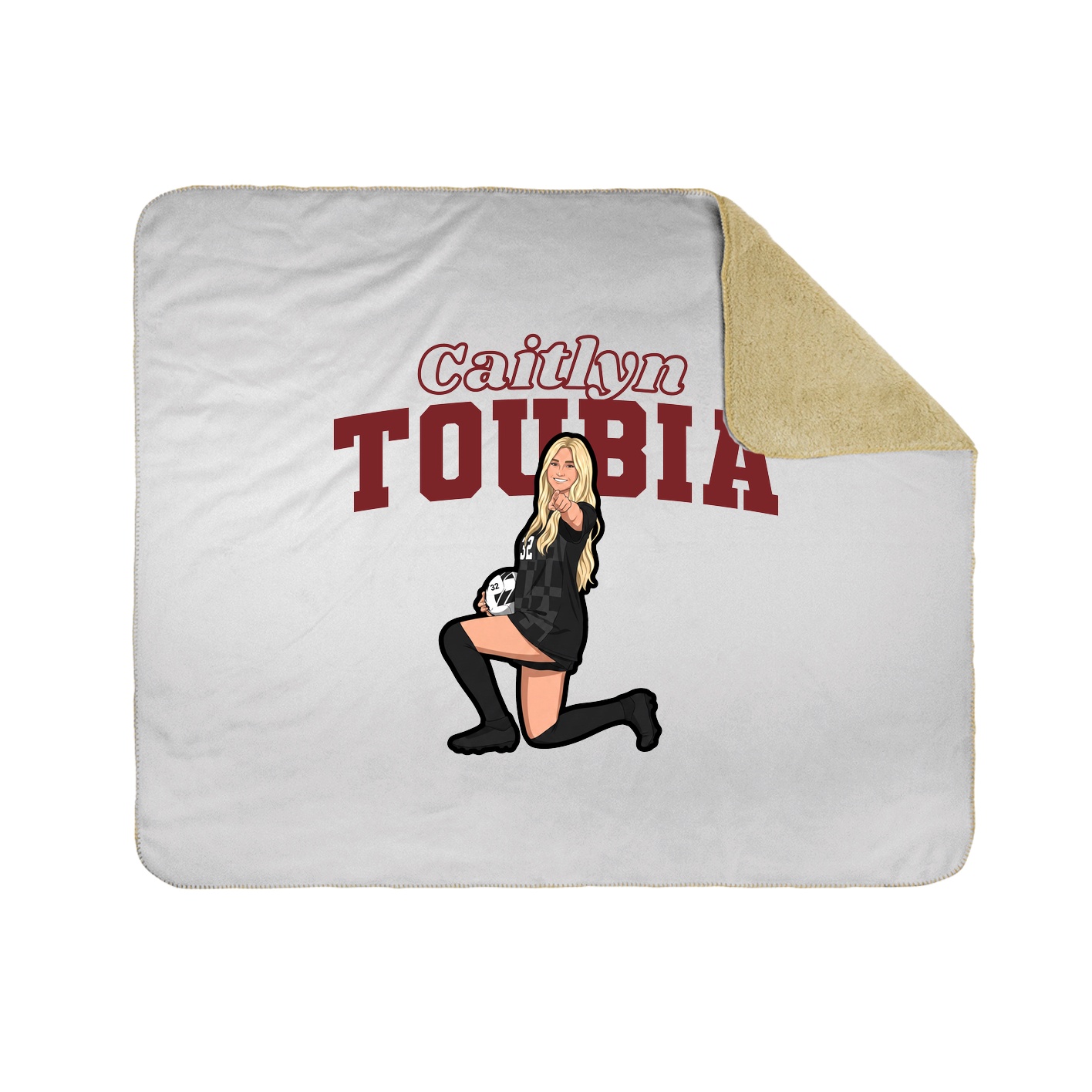 Throw Blanket — Name Arch in White