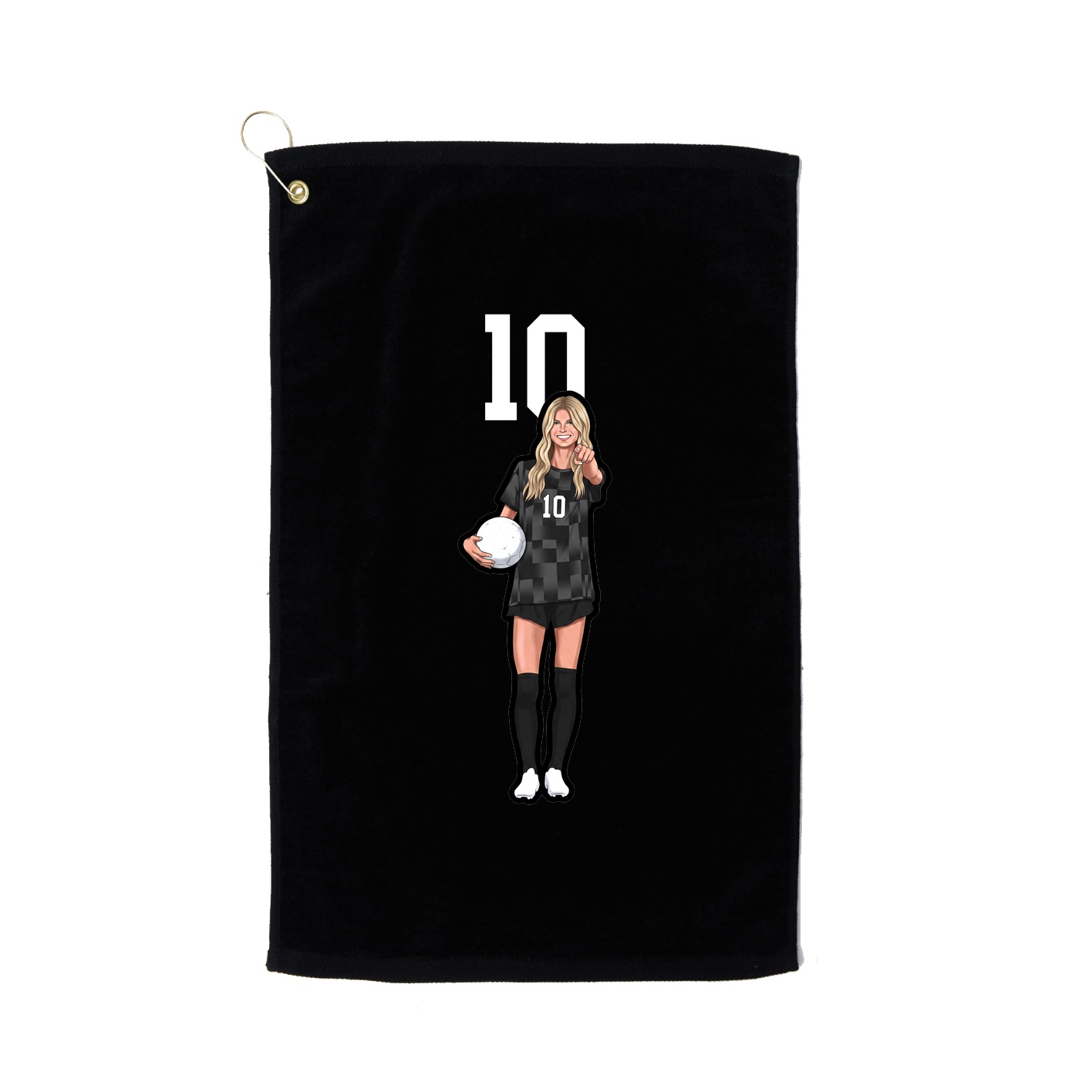 Golf Towel — Number Top in Black