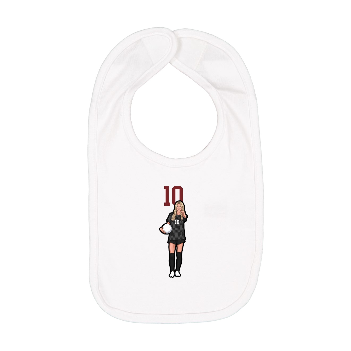 Infant Bib — Number Top in White