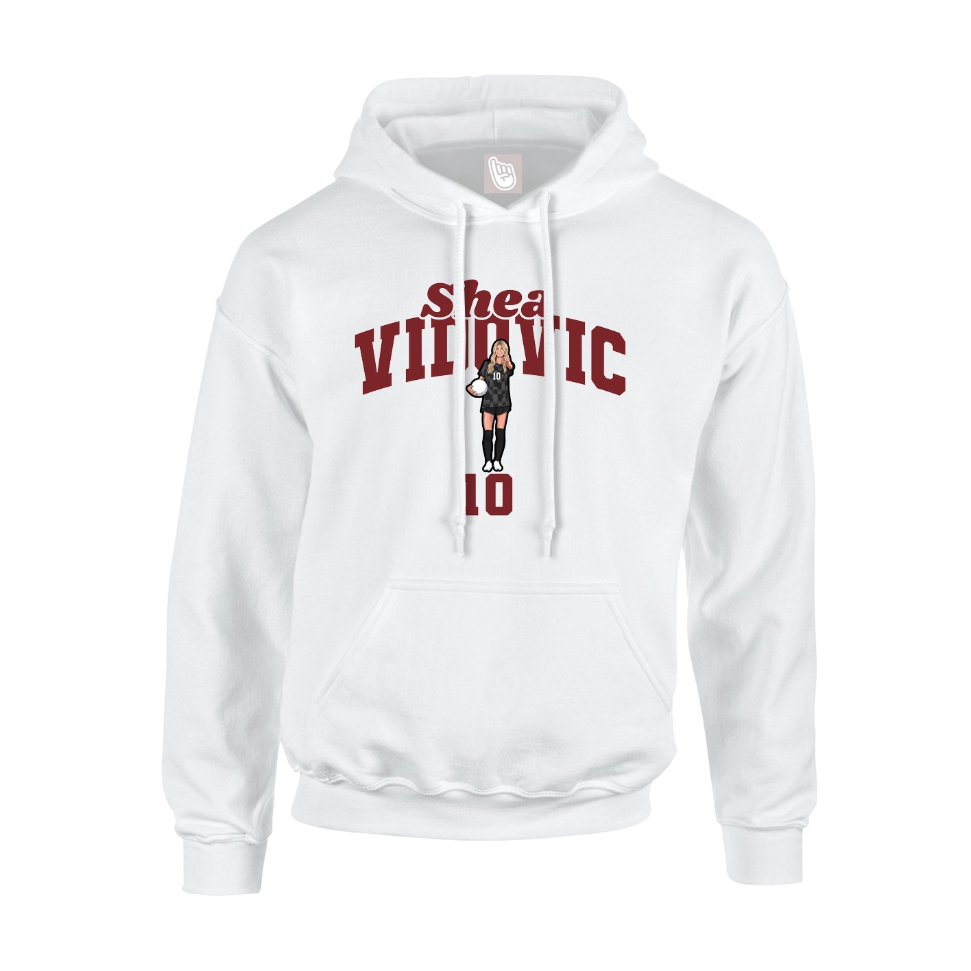 Youth Hoodie — Signature Arch in White