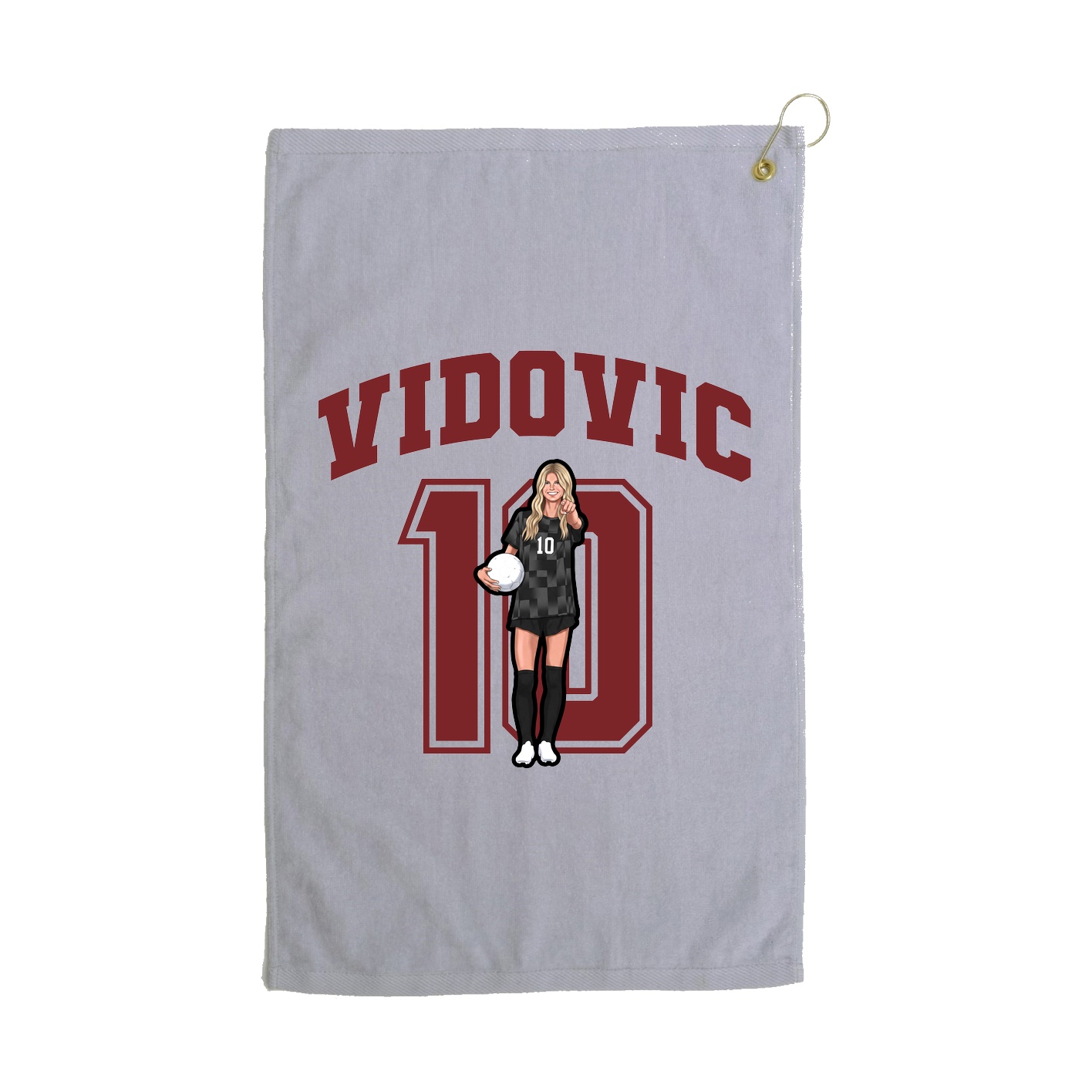 Golf Towel — Number in Grey