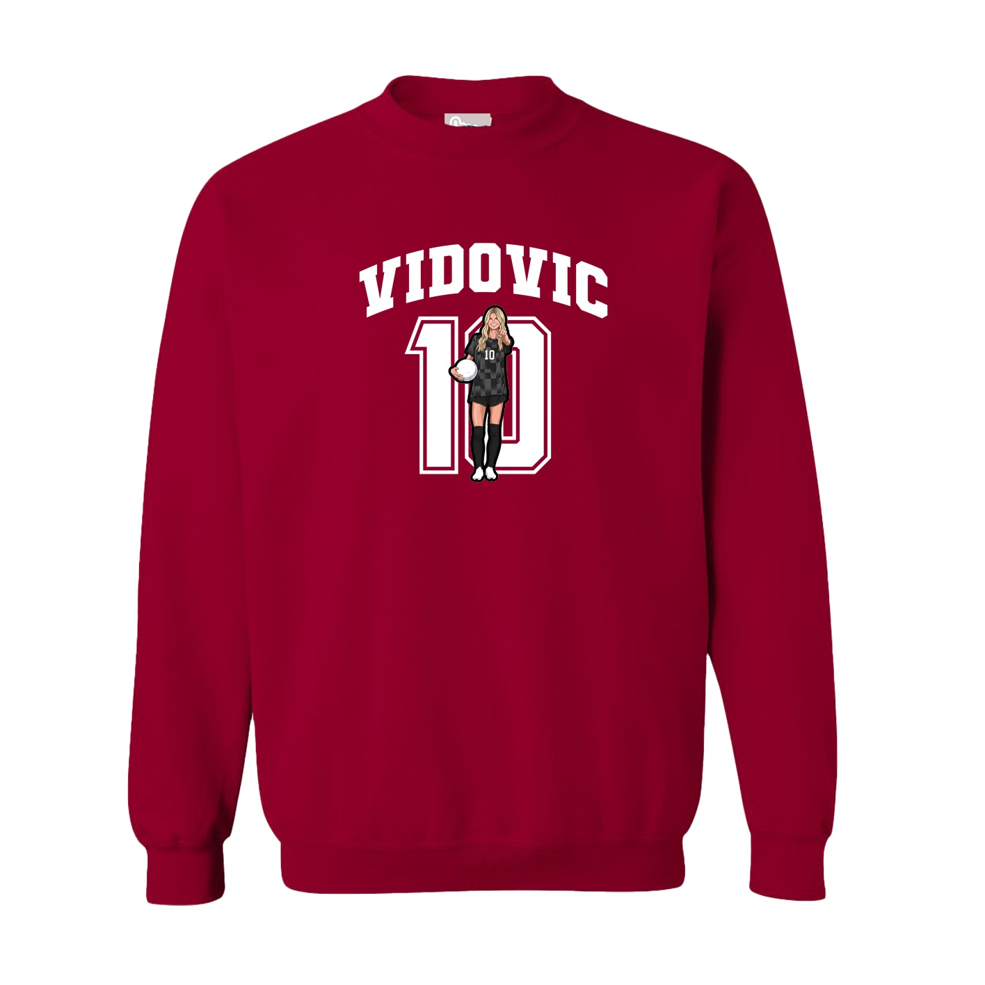 Fleece Crew — Number in Cardinal