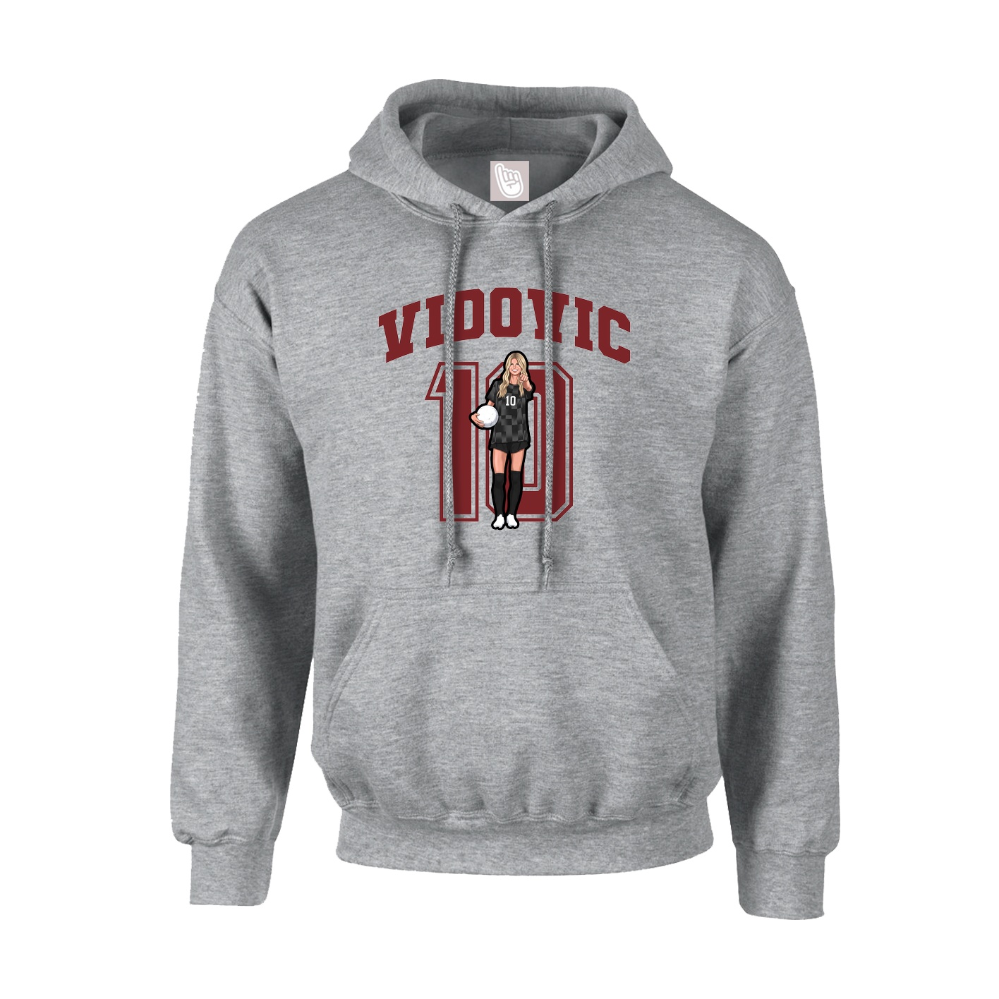 Youth Hoodie — Number in Grey