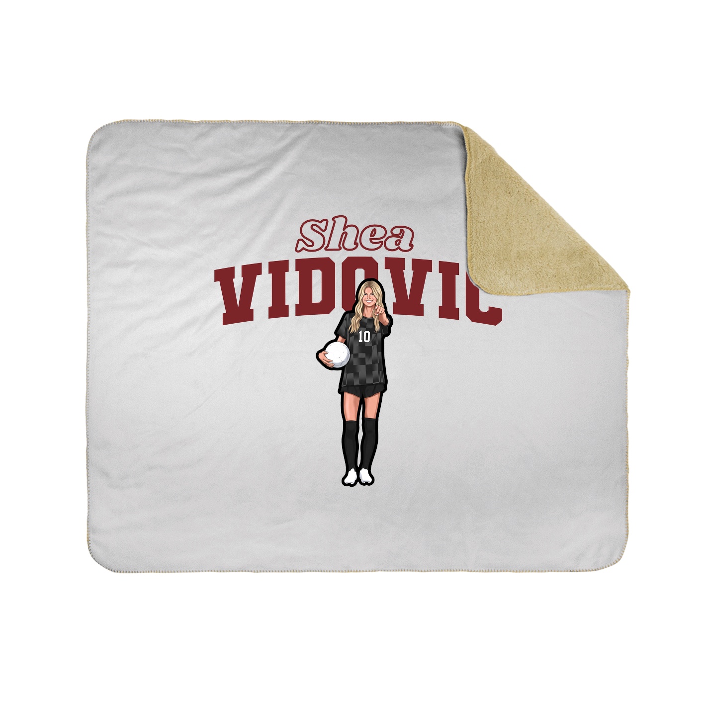 Throw Blanket — Name Arch in White