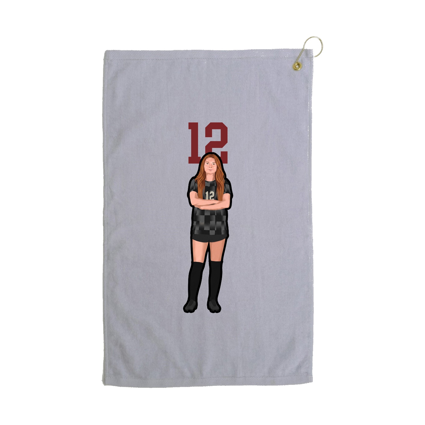 Golf Towel — Number Top in Grey