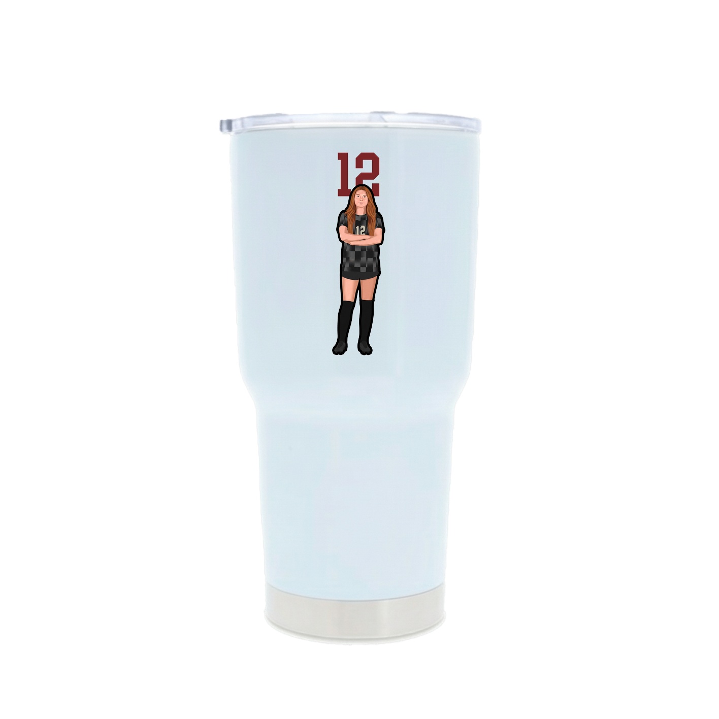 30oz Stainless Steel Tumbler — Number Top in White