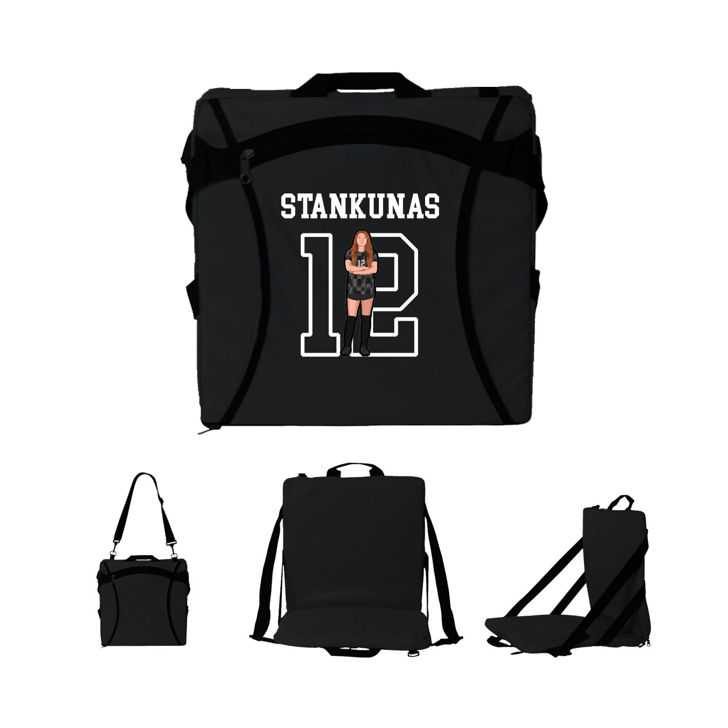 Folding Stadium Seat — Shirsey in Black