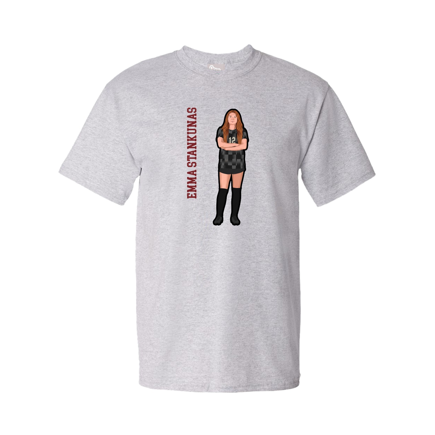 Youth Tee — Name Vertical in Grey
