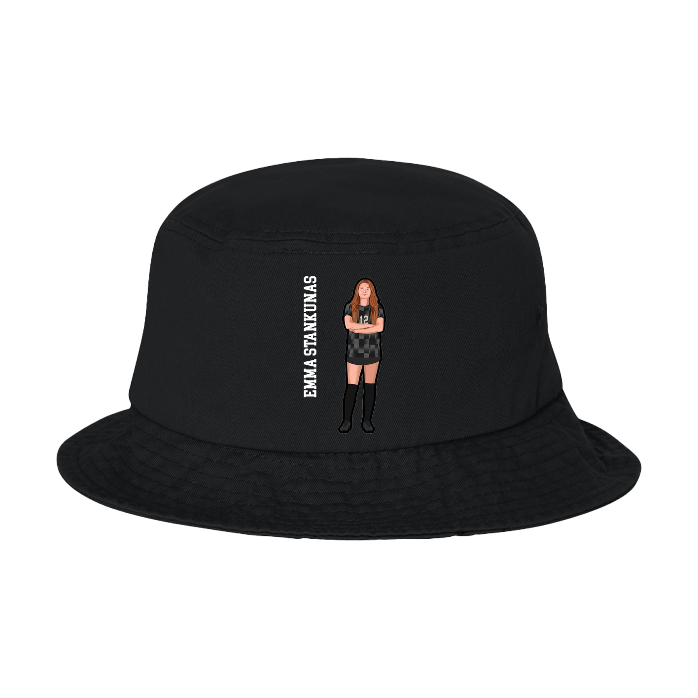 Bucket Cap — Name Vertical in Black