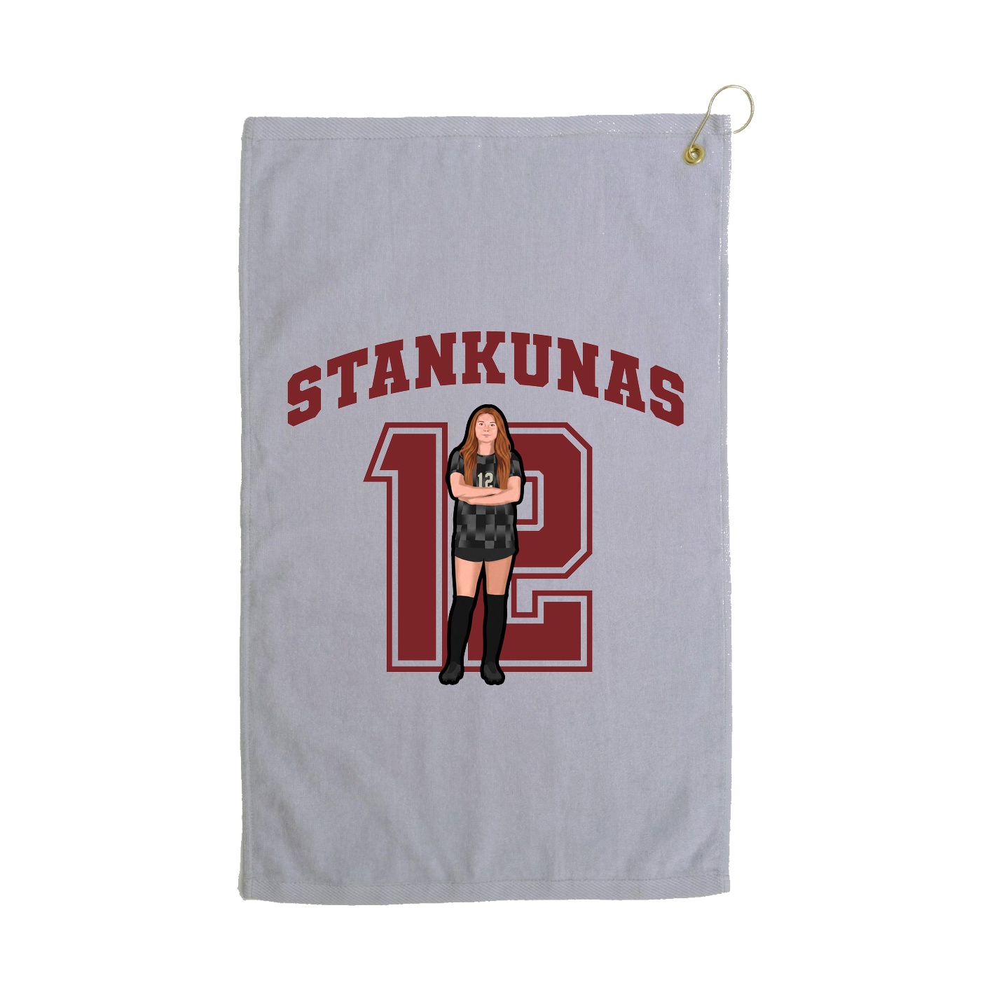 Golf Towel — Number in Grey