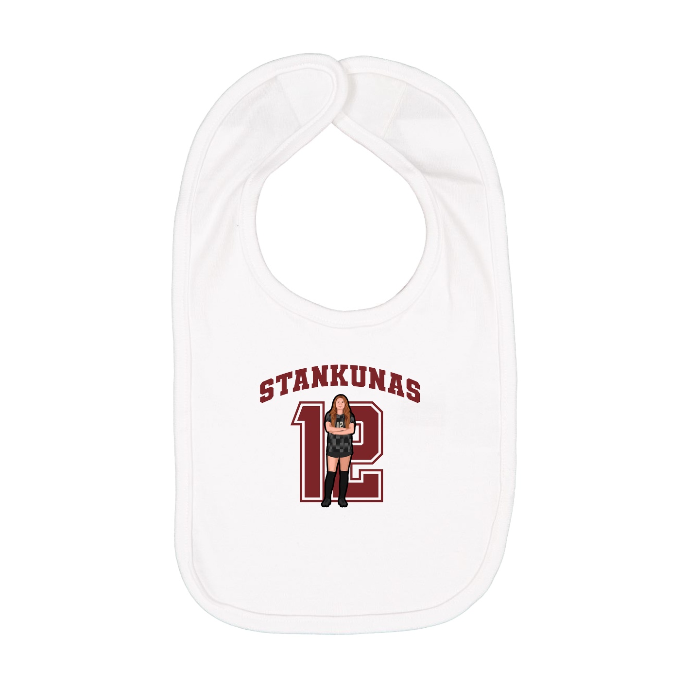 Infant Bib — Number in White