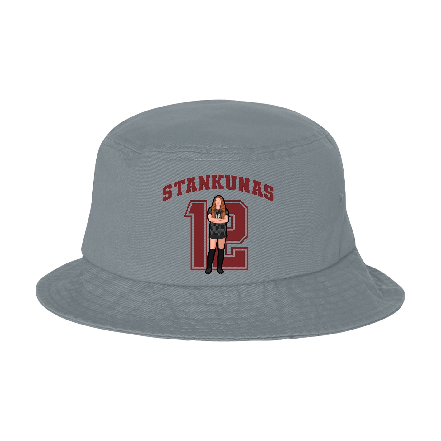 Bucket Cap — Number in Grey