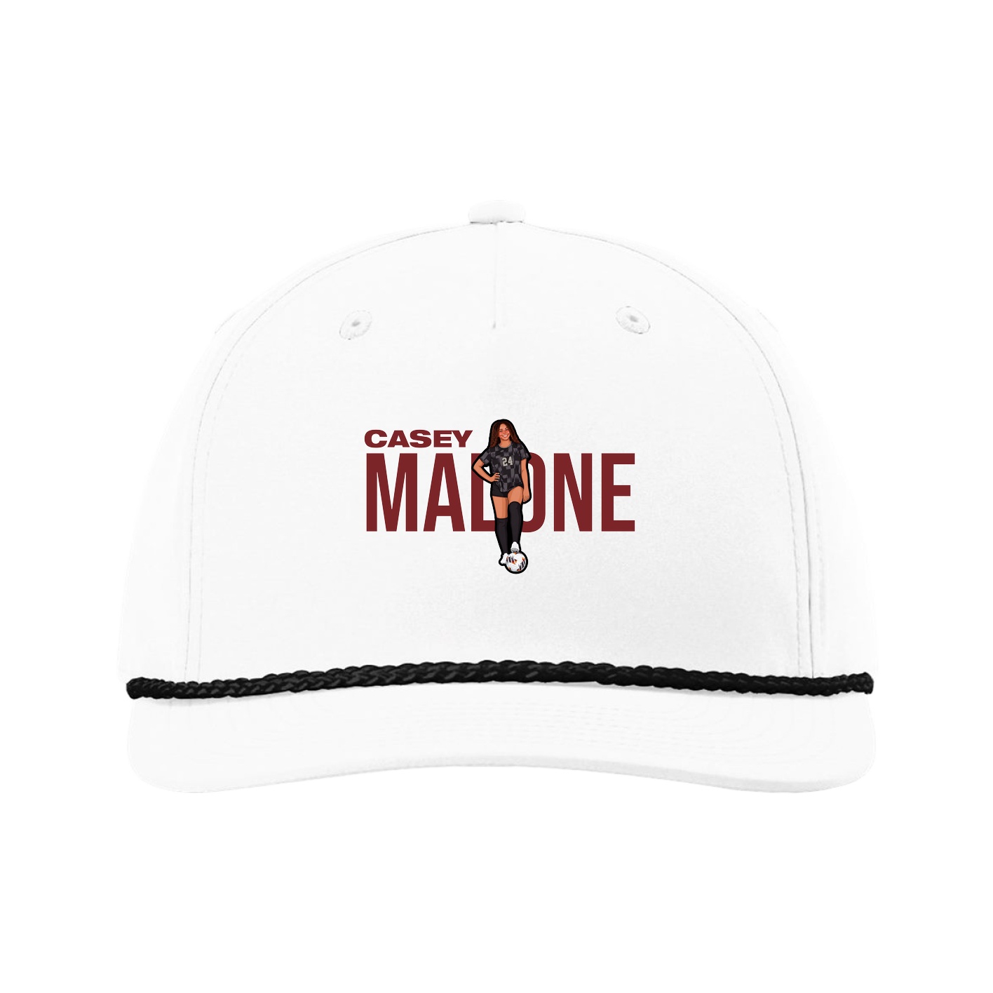 Five-Panel Classic Rope Cap — Player Name in White