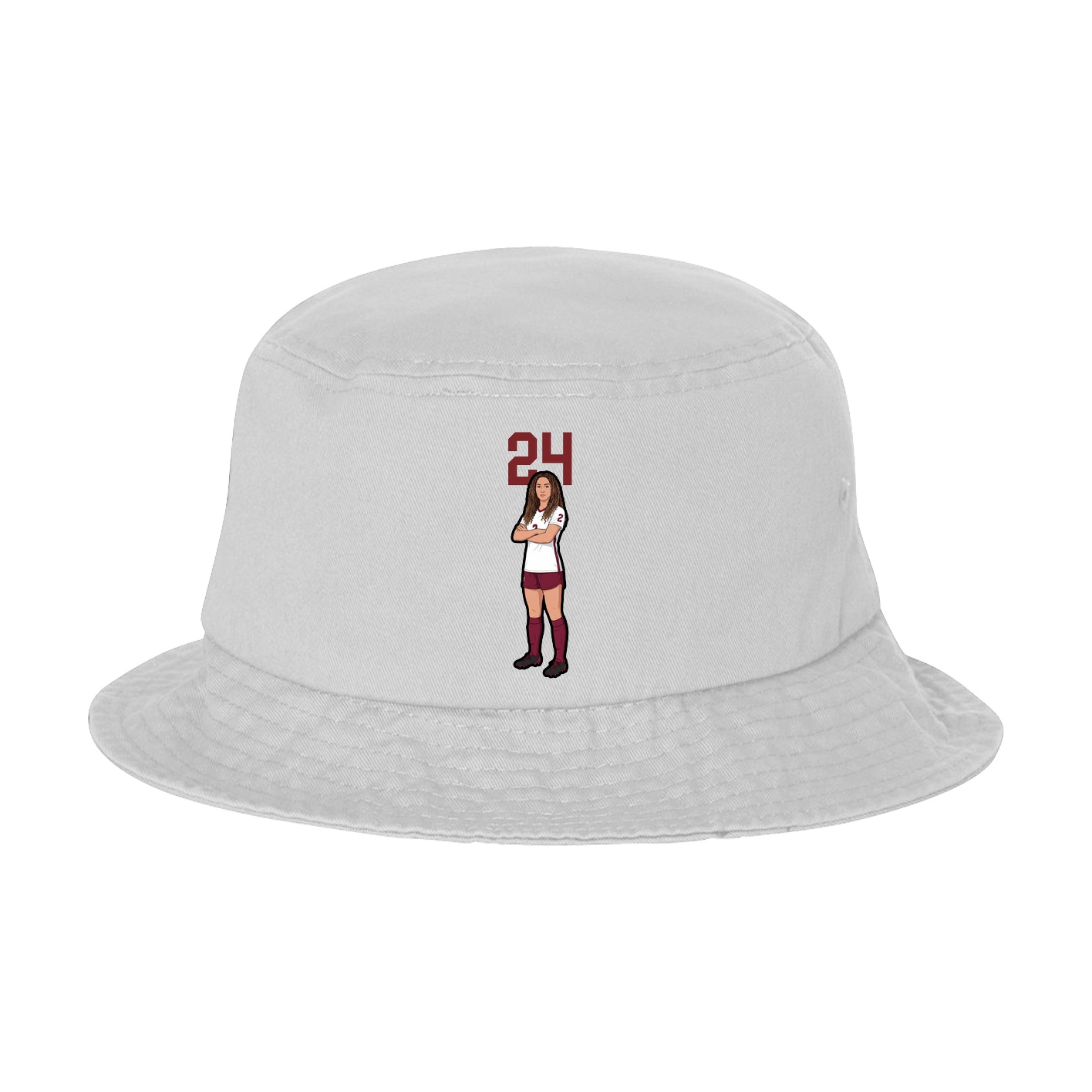 Bucket Cap — Number Top in White
