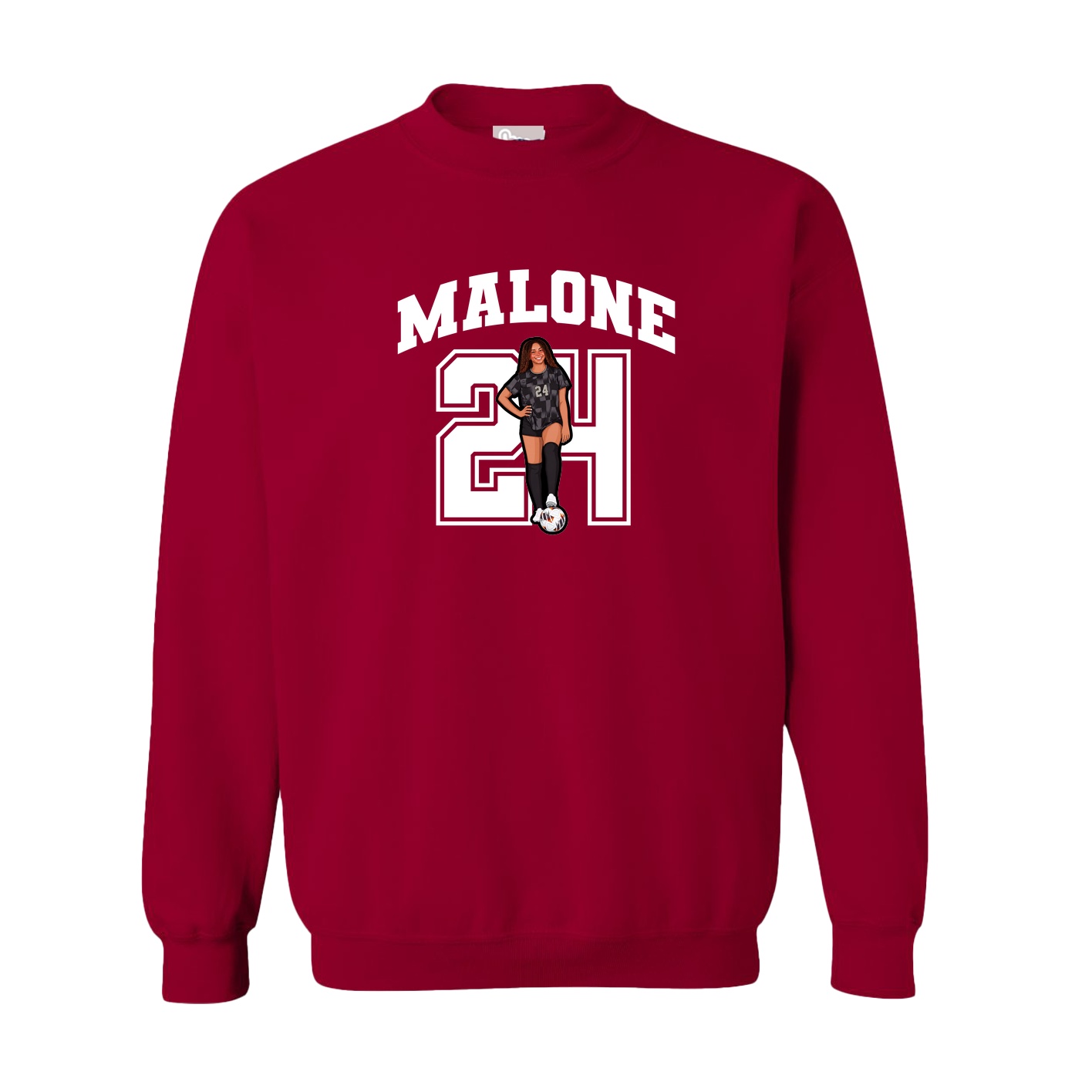 Fleece Crew — Number in Cardinal