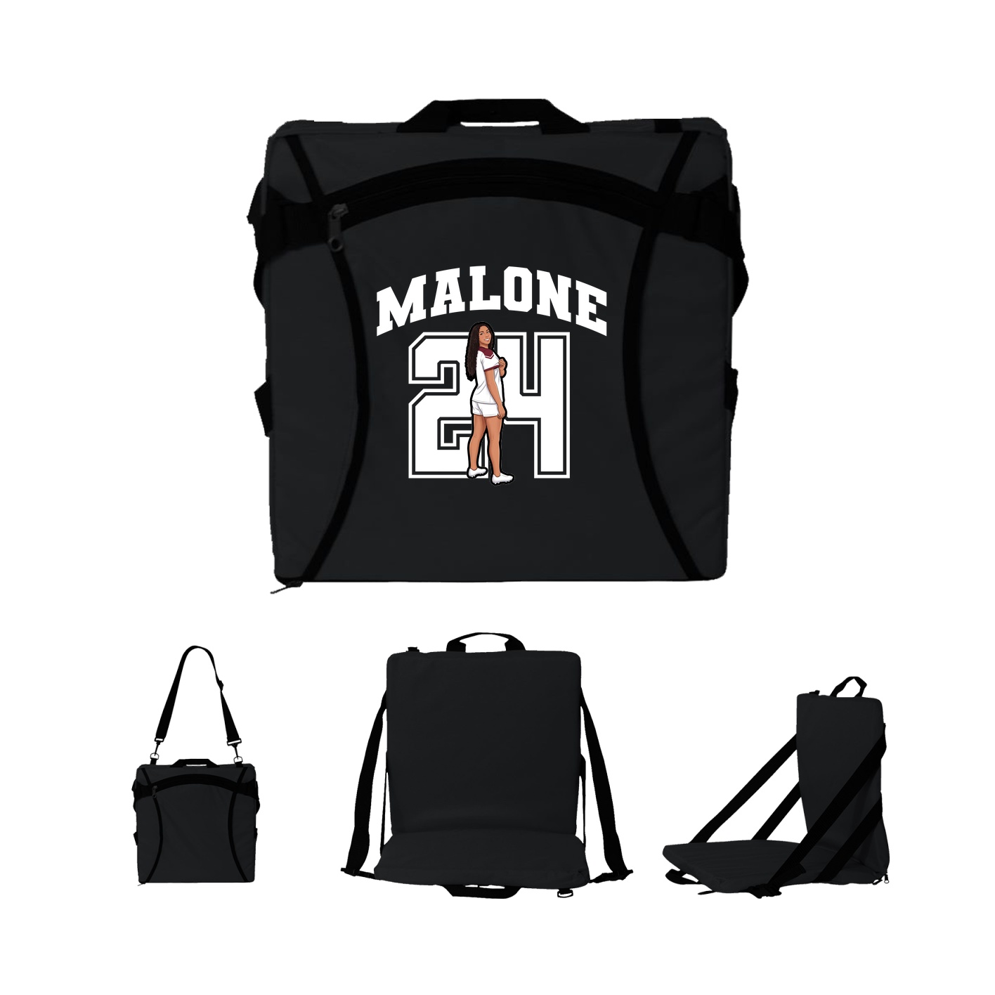 Folding Stadium Seat — Number in Black