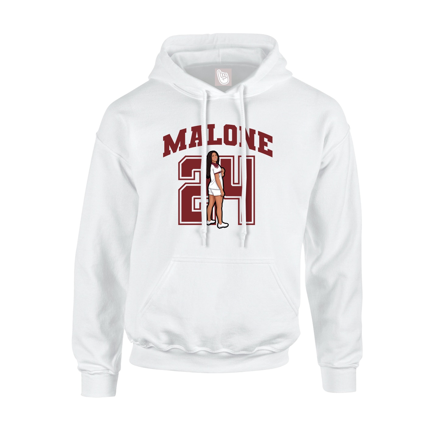 Hoodie — Number in White