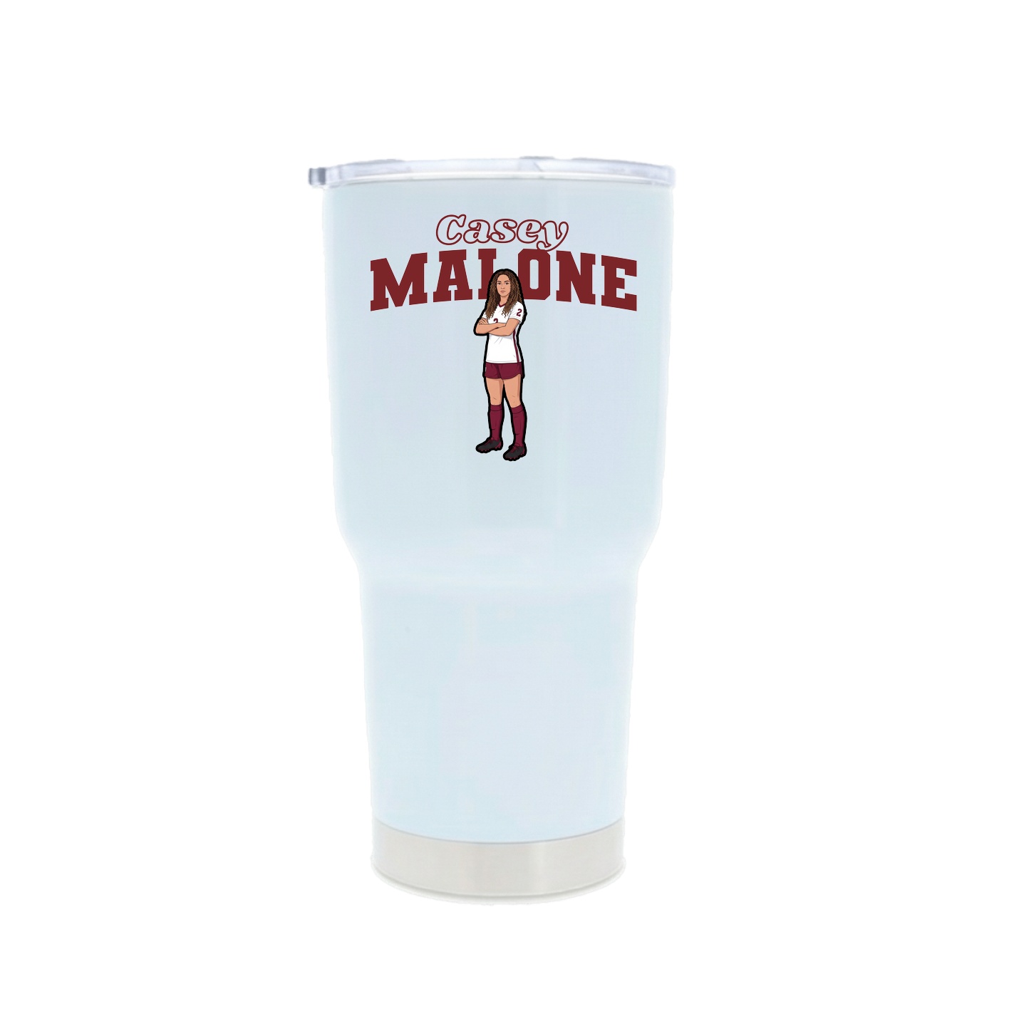 30oz Stainless Steel Tumbler — Name Arch in White