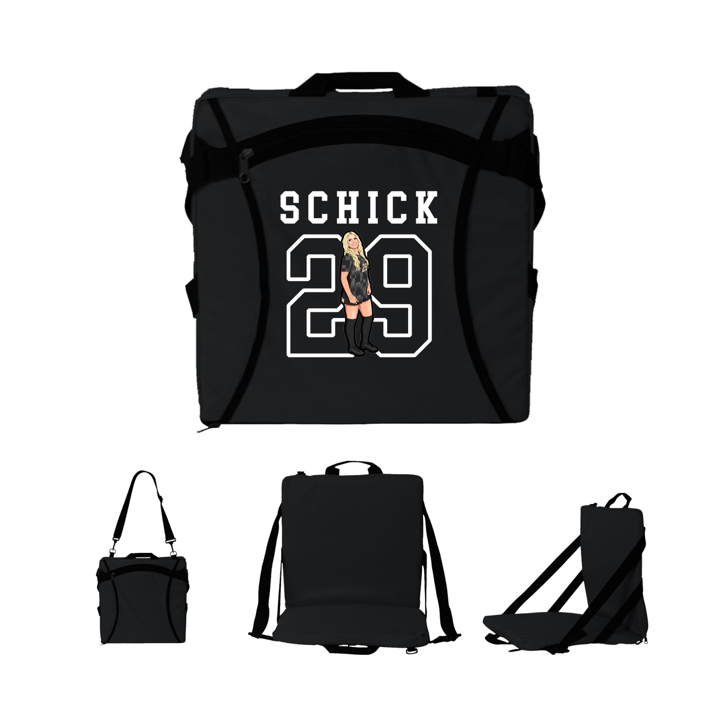 Folding Stadium Seat — Shirsey in Black