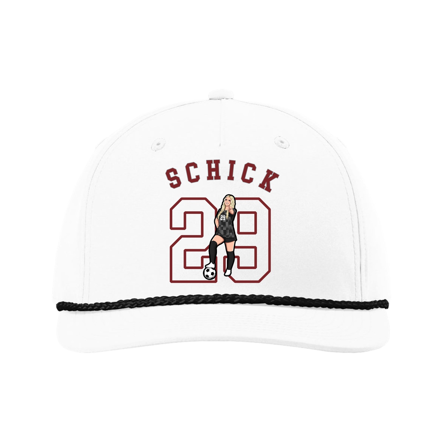 Five-Panel Classic Rope Cap — Shirsey Arch in White