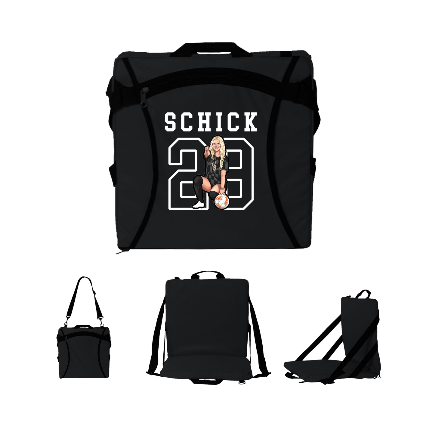 Folding Stadium Seat — Shirsey in Black