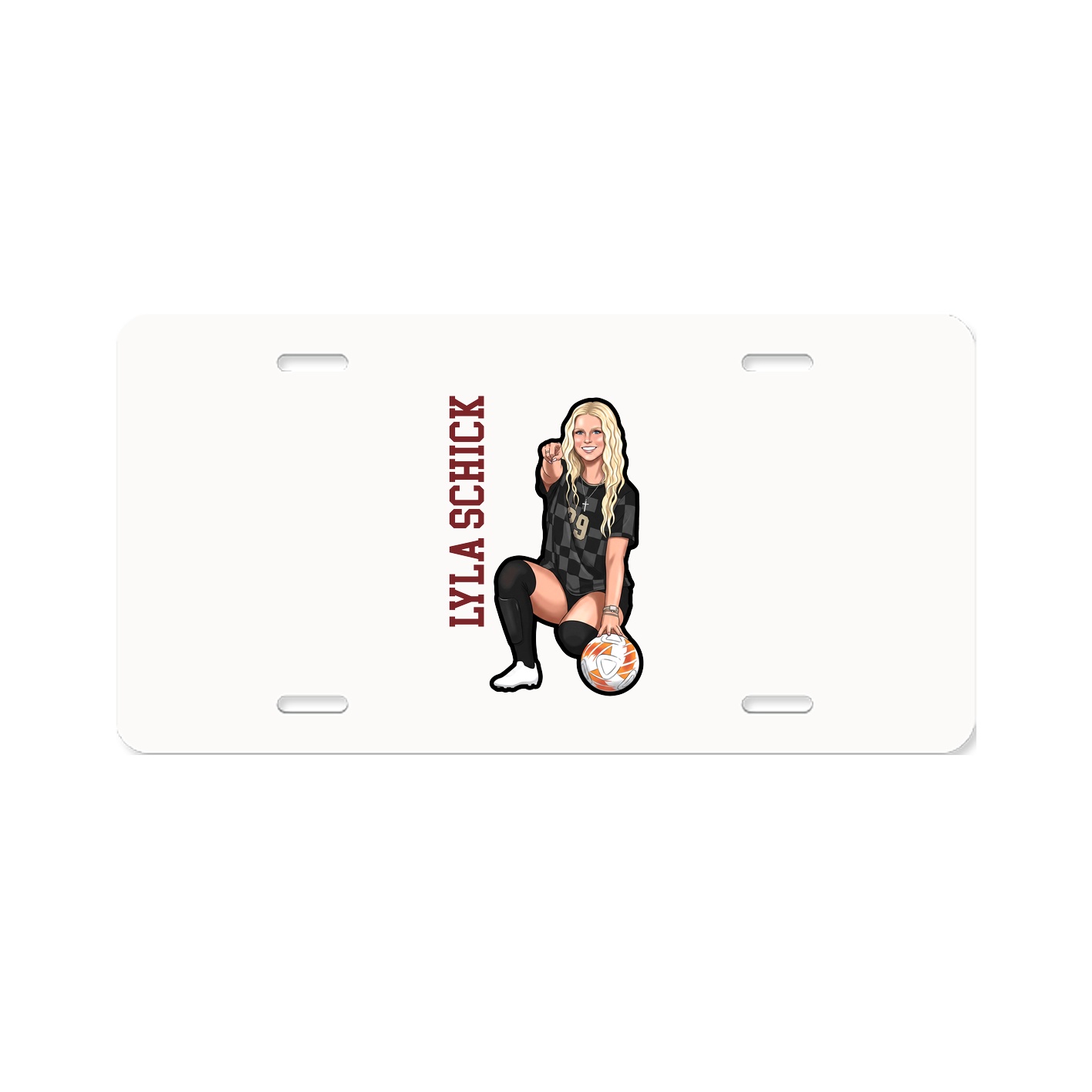 License Plate — Name Vertical in Classic