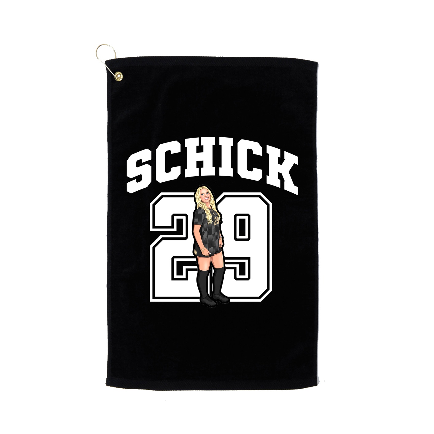 Golf Towel — Number in Black