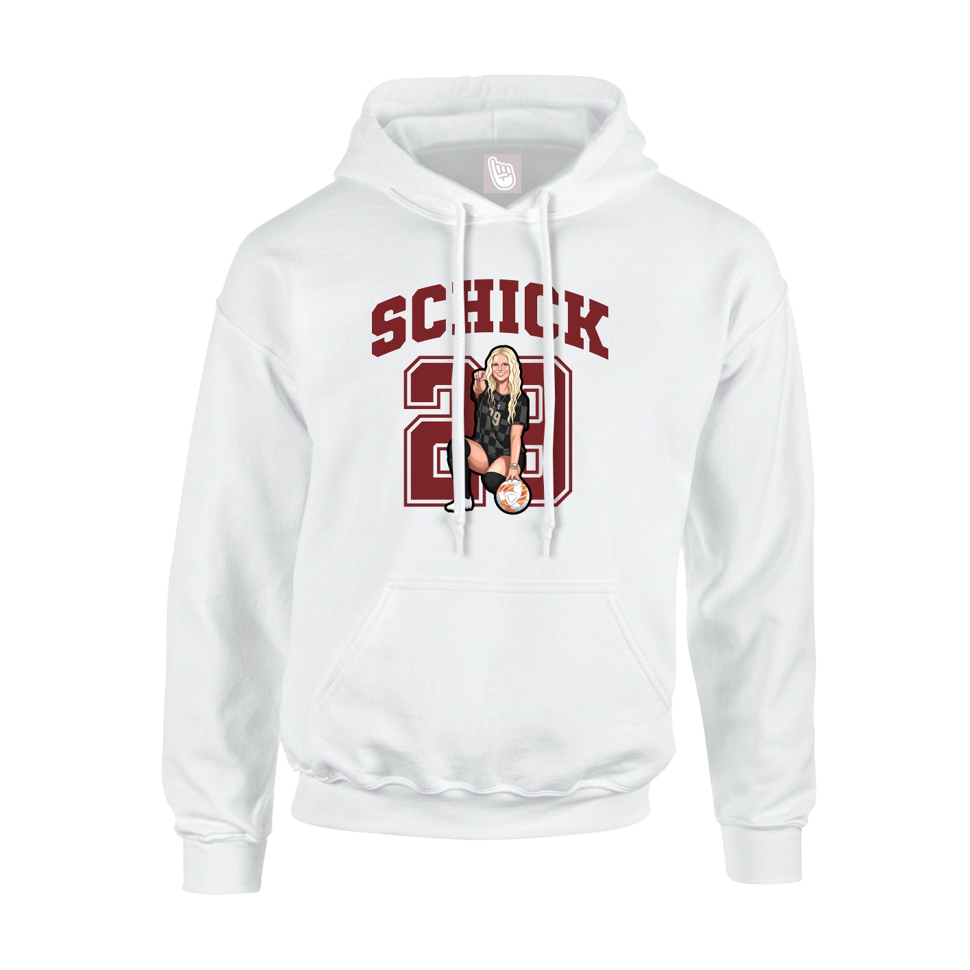 Youth Hoodie — Number in White