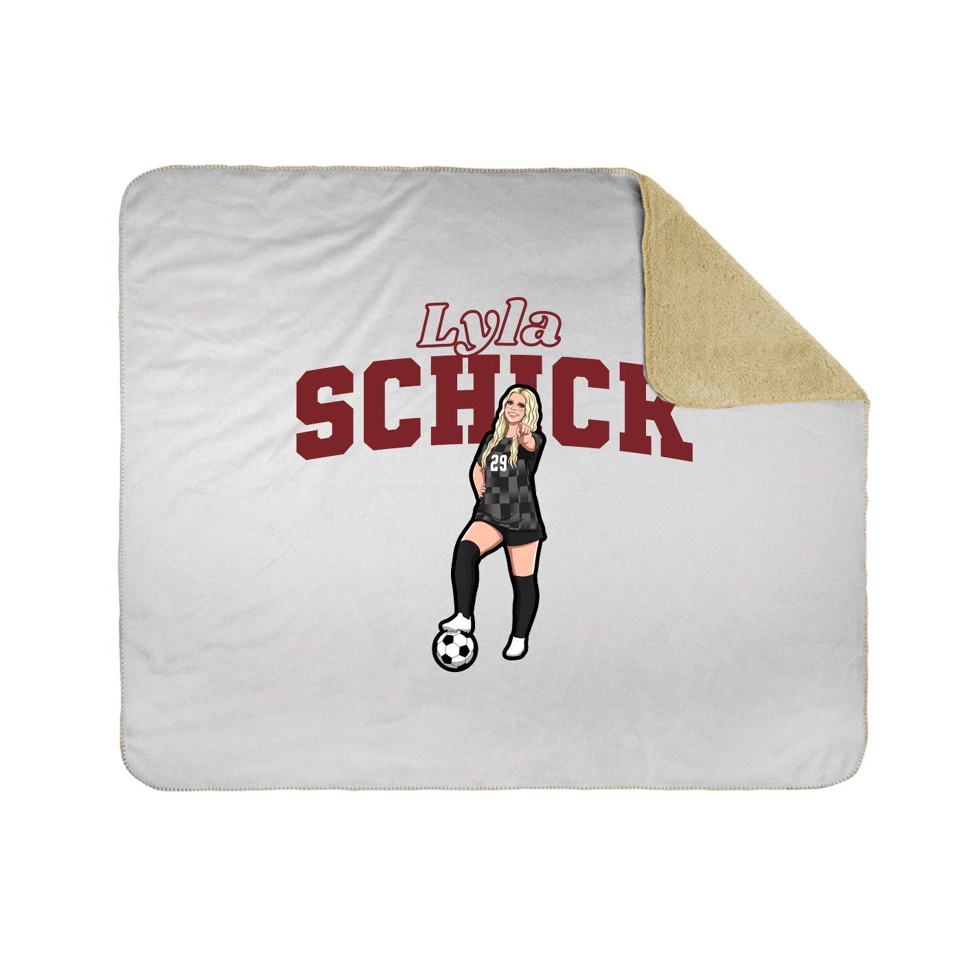 Throw Blanket — Name Arch in White