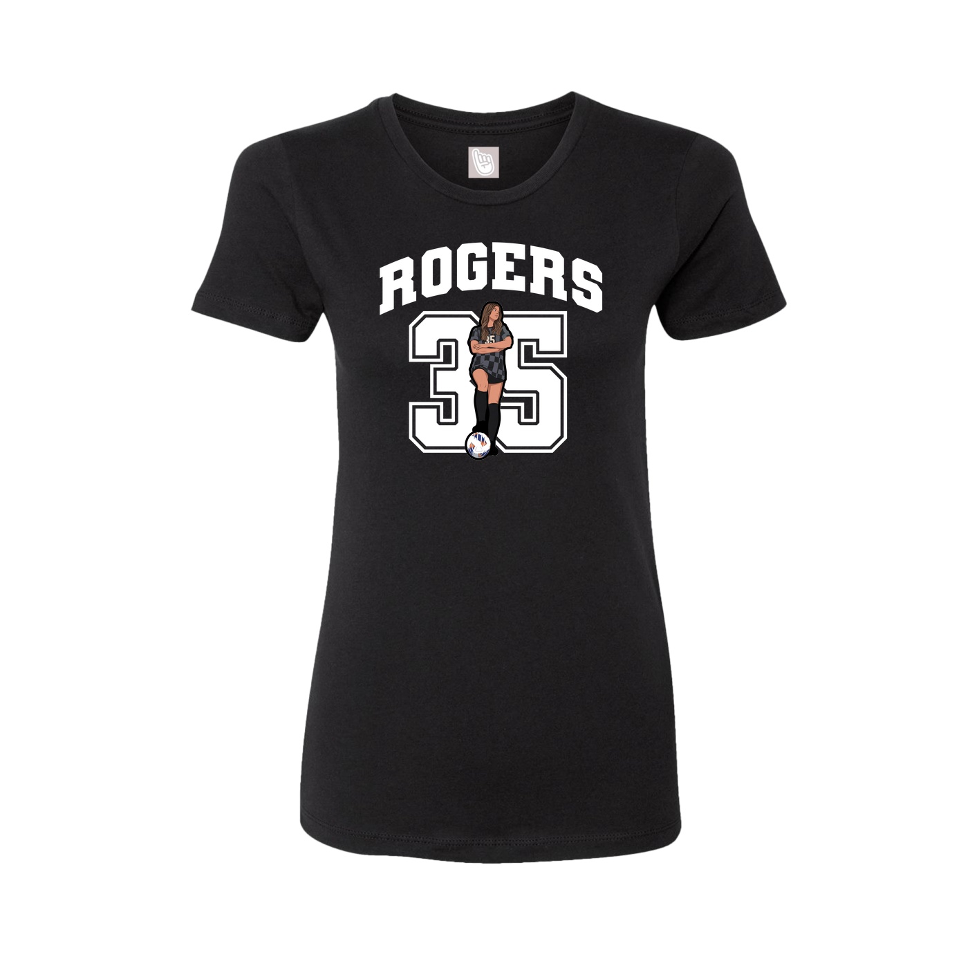 Fitted Women's Tee — Number in Black