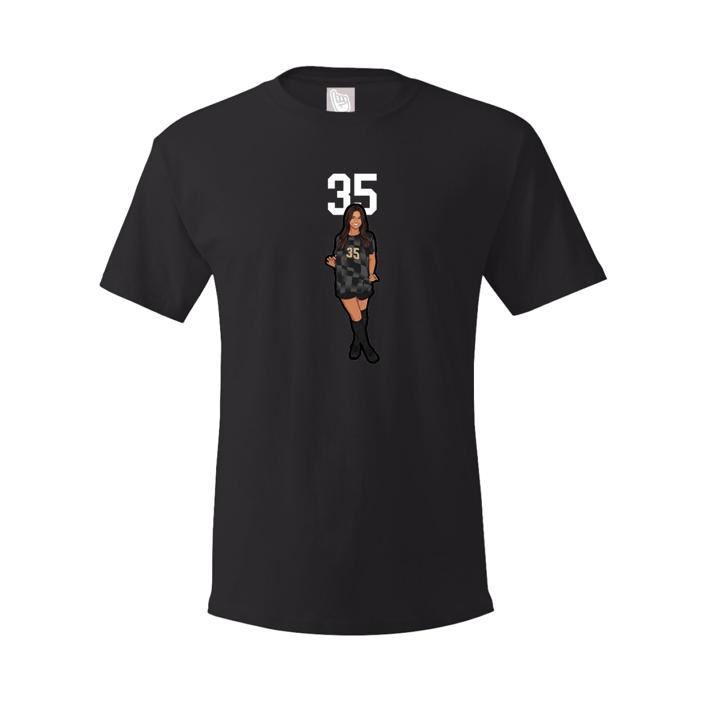 Youth Tee — Number Top in Black