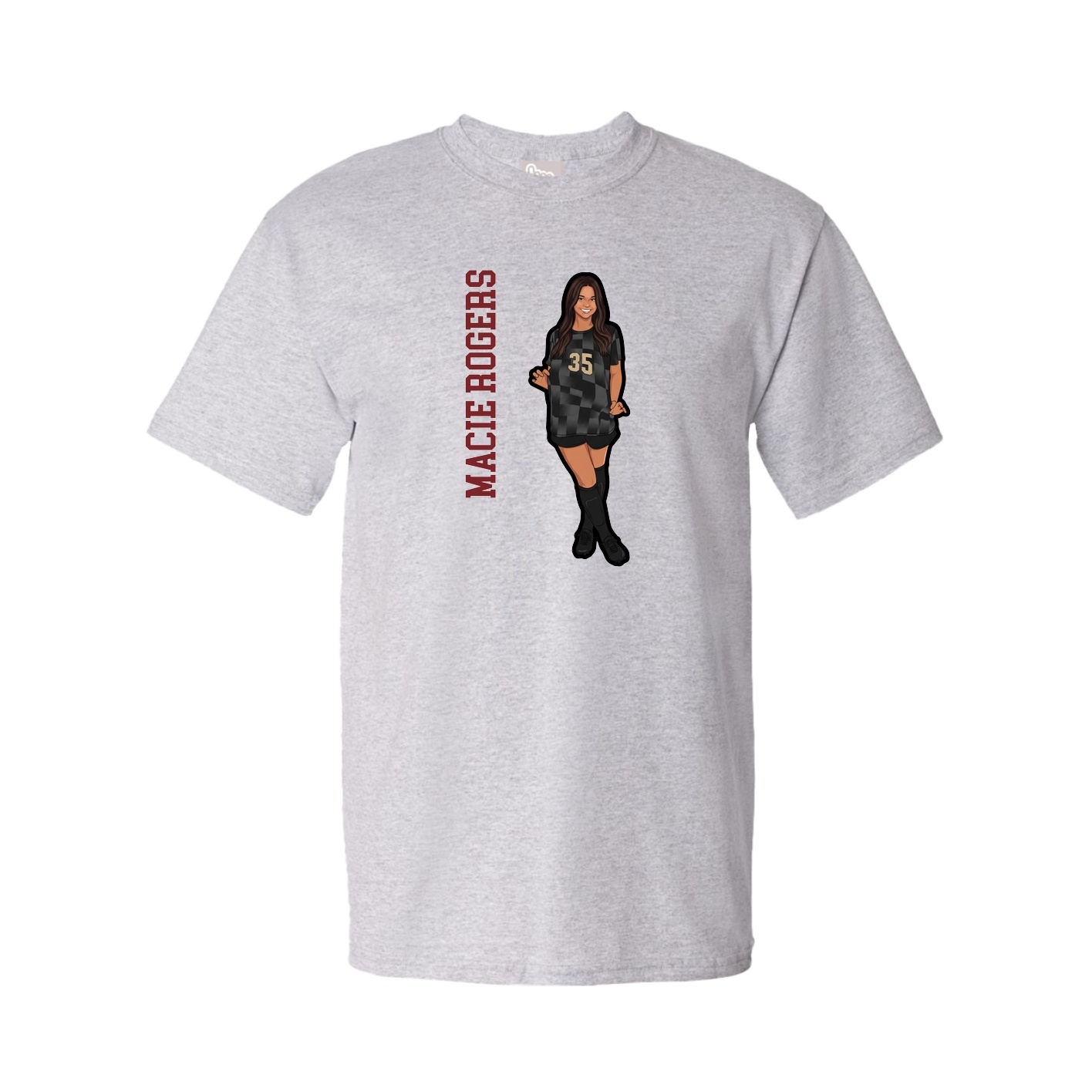 Tee — Name Vertical in Grey