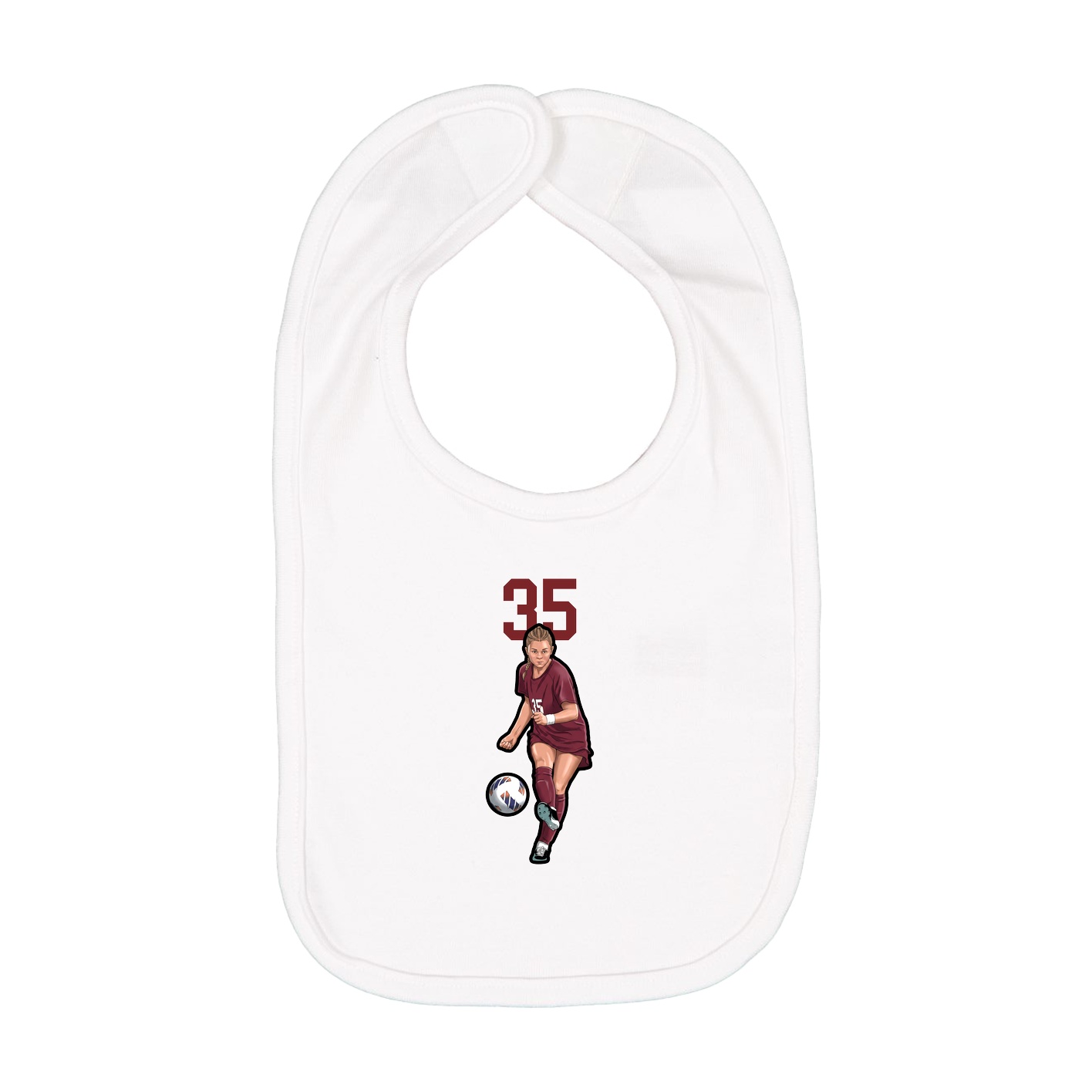 Infant Bib — Number Top in White